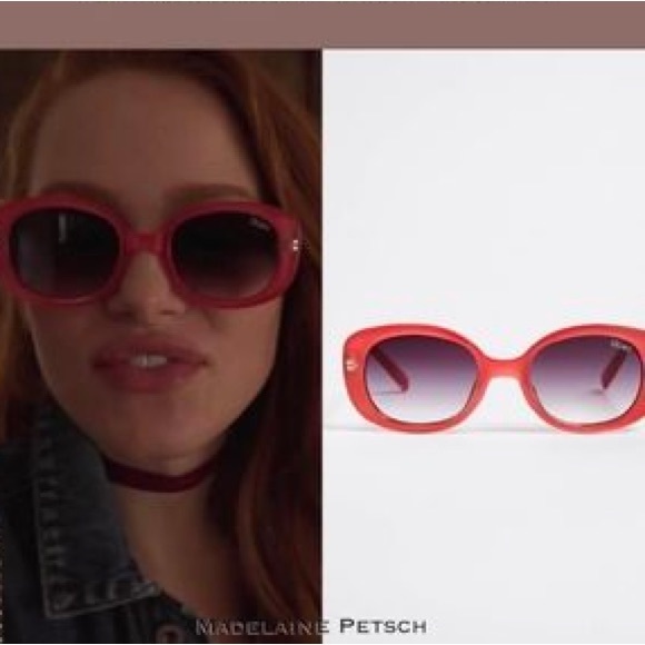 Quay Australia x Desi Perkins Lulu Red Oval Sunglasses - Picture 11 of 11